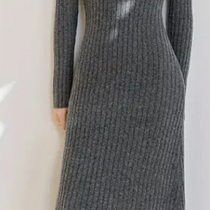 [새상품] 니트 롱 원피스, 그레이, 55~66