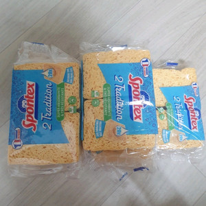 스폰텍스 드라이 셀룰로스 스펀지 행주 수세미 9팩