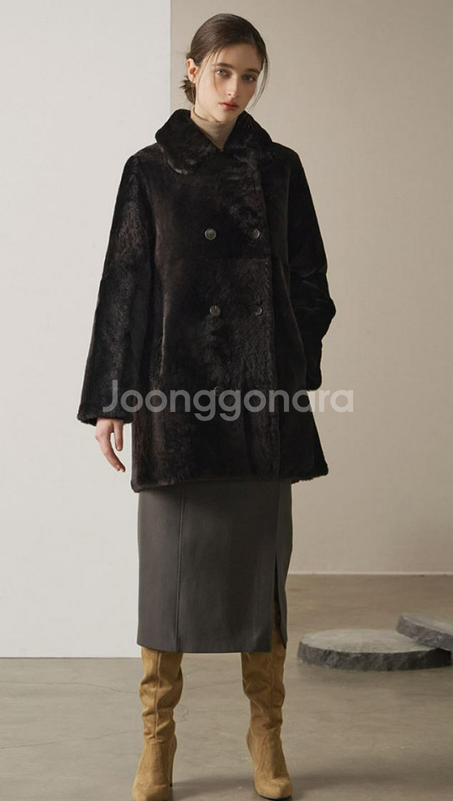 [새상품] ROBO 로보 무스탕 코트, 리버시블, 초코브라운, 66, 온라인 판매중--2