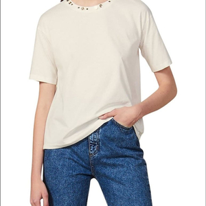 산드로 파리스 정품 메탈넥 디테일 반팔티 / 3사이즈 / 아이보리