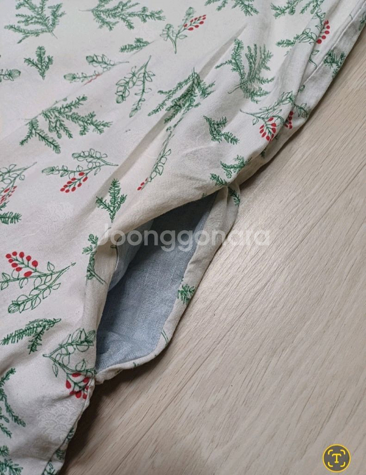 핸드메이드 크리스마스 나뭇잎 패턴 원피스--1