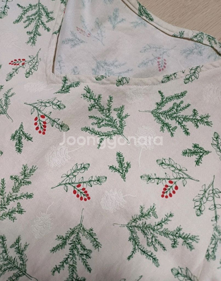 핸드메이드 크리스마스 나뭇잎 패턴 원피스--2