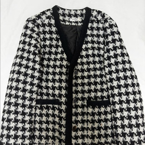 여성 하운드투스 패턴 자켓 M