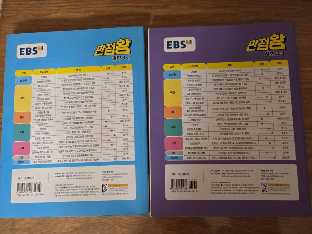 EBS 만점왕 초등 3-1 과학, 사회 문제집(일괄)--1