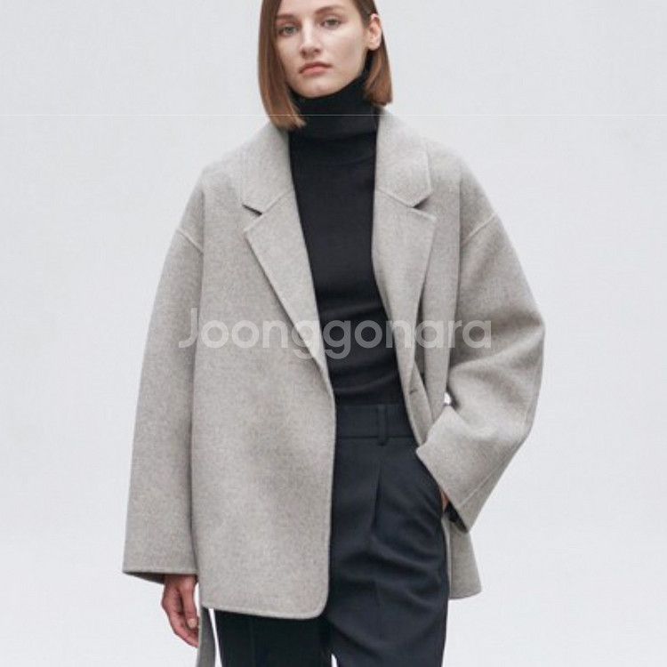 닐바이피(NILBY P) 램스울 캐시 핸드메이드 하프코트 프리사이즈--2