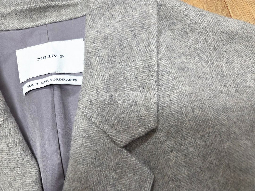 닐바이피(NILBY P) 램스울 캐시 핸드메이드 하프코트 프리사이즈--7