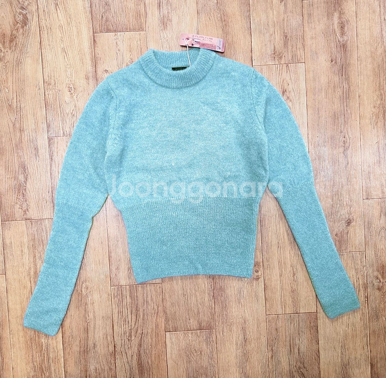 비클라(becla) 스카이블루 베이비알파카 울 니트 프리사이즈 새상품--4