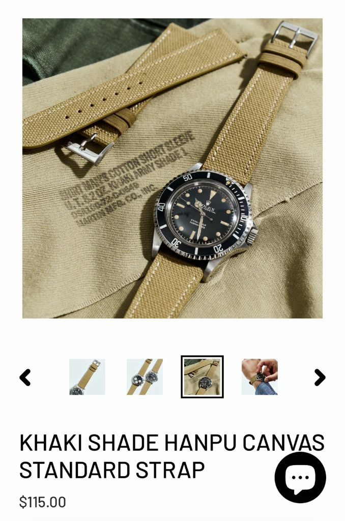 노스타임 캔버스 카키 18mm--5