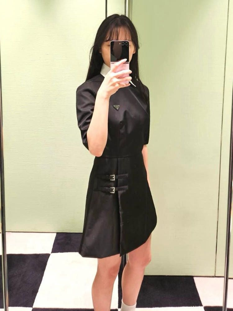 프라다 리 나일론 미니 드레스 / 36S--1