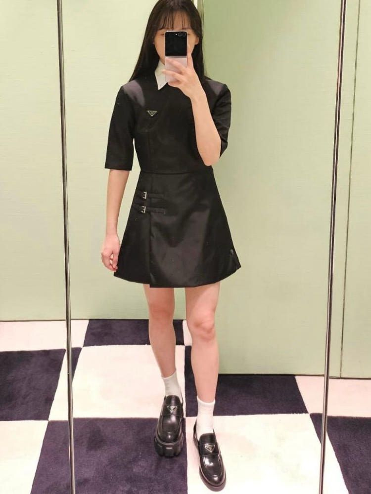 프라다 리 나일론 미니 드레스 / 36S--2