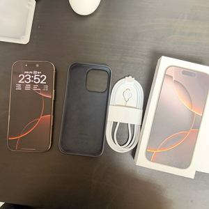 [S급/자급제/애케플26.12] 아이폰 16 프로 128G 데저트티타늄 (정품케이스 포함, 무기스)