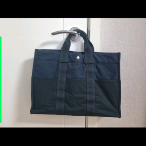 정품 에르메스 블랙 네이비 캔버스 토트백 가방 hermes