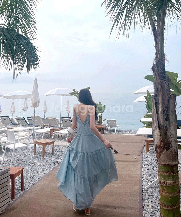 더로랑 셍트로페 드레스 원피스(블루)--4