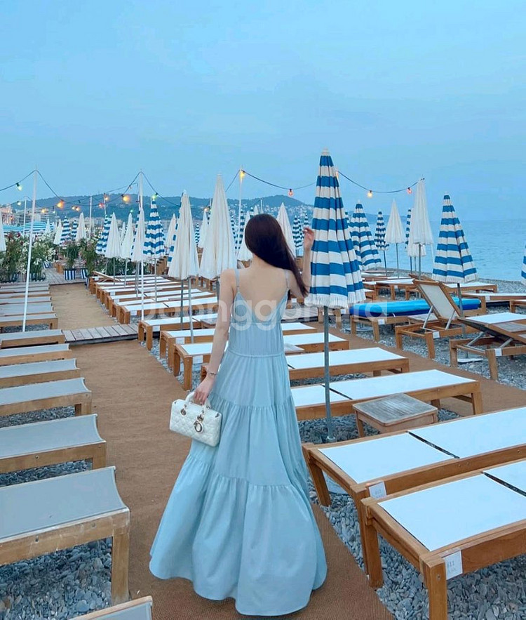 더로랑 셍트로페 드레스 원피스(블루)--5