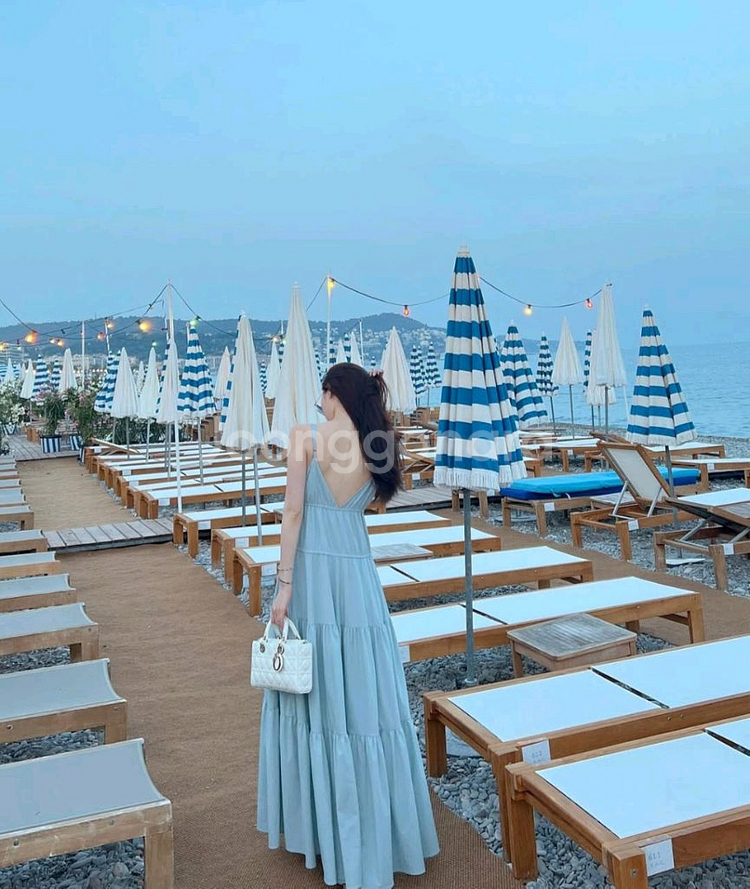 더로랑 셍트로페 드레스 원피스(블루)--8