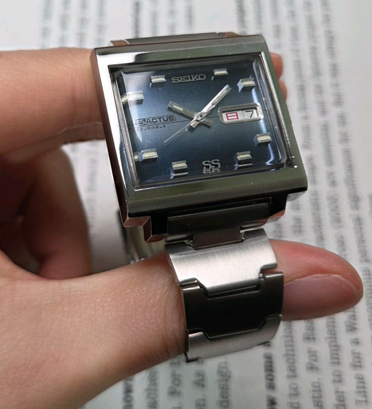 레어] 빈티지 세이코 액투스SS 테레비 블루 그라데이션 한자 데이데이트--3