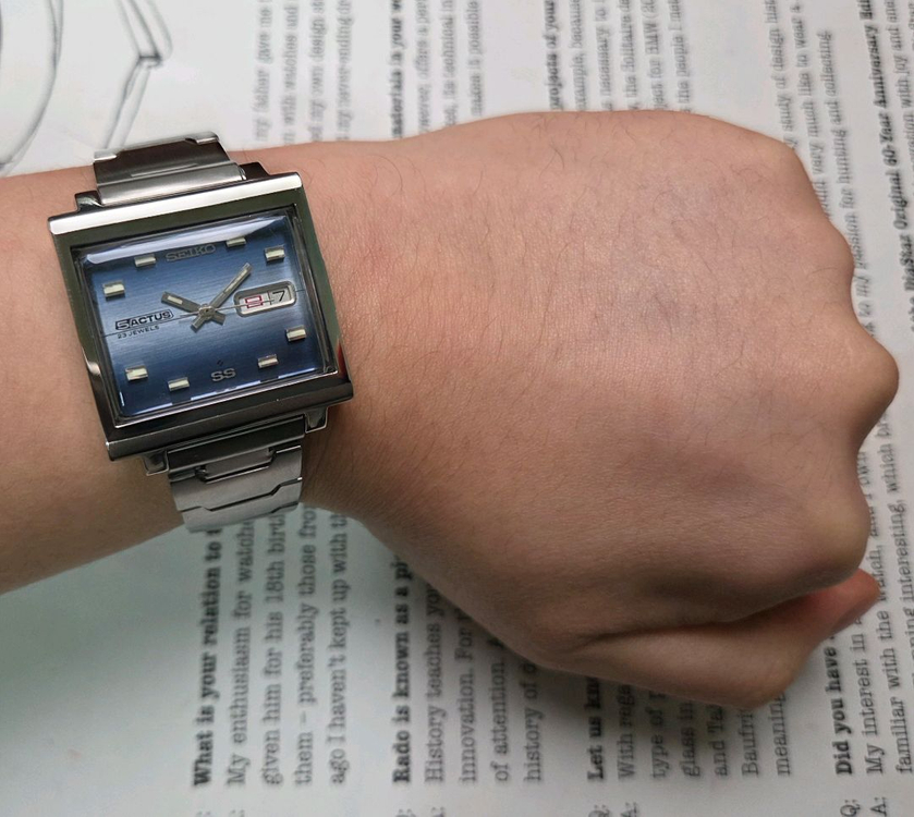 레어] 빈티지 세이코 액투스SS 테레비 블루 그라데이션 한자 데이데이트--6