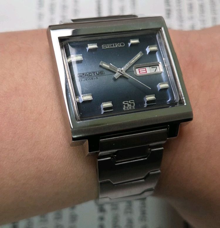 레어] 빈티지 세이코 액투스SS 테레비 블루 그라데이션 한자 데이데이트--8
