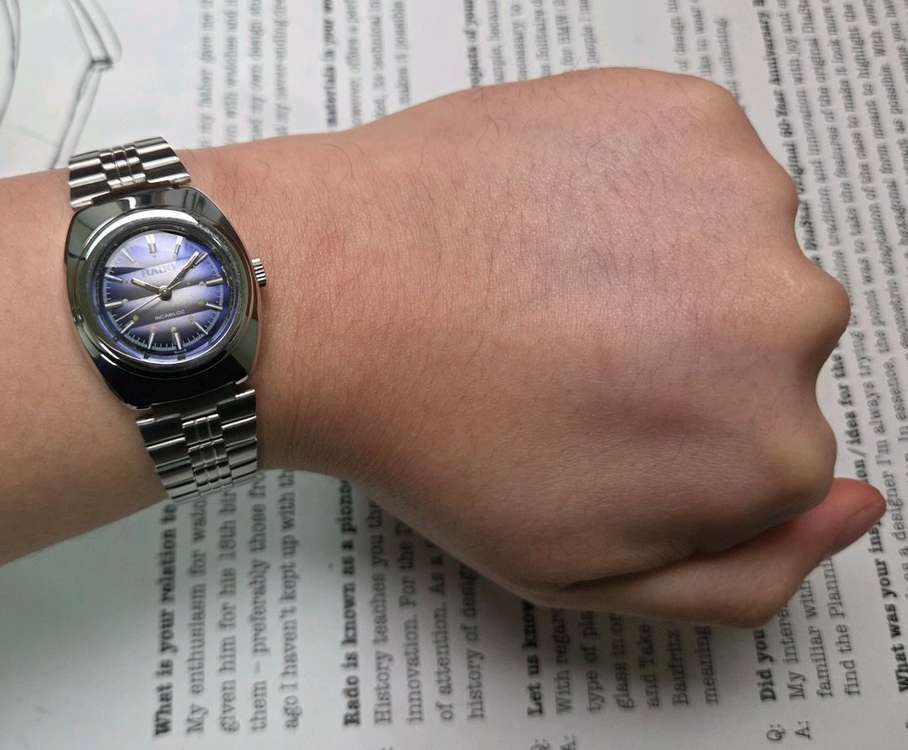 레어] 빈티지 라도 블루퍼플 입체판 잉카블록 수동 메커니컬 여성용--8