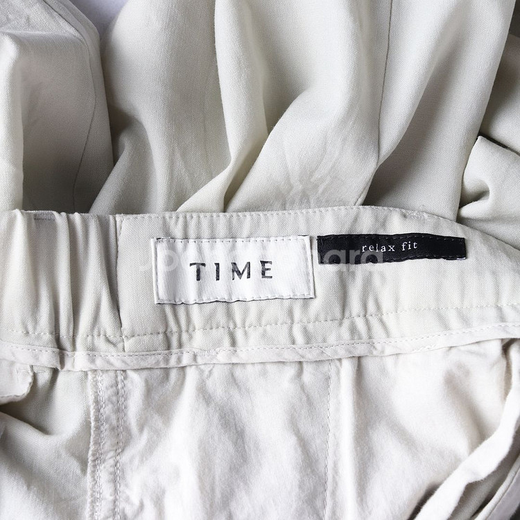 TIME 타임 23SS 라이트그레이 슬랙스 뒷밴딩 바지 팬츠--5