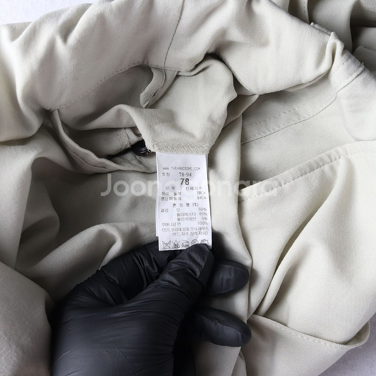 TIME 타임 23SS 라이트그레이 슬랙스 뒷밴딩 바지 팬츠--6