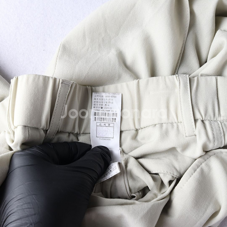 TIME 타임 23SS 라이트그레이 슬랙스 뒷밴딩 바지 팬츠--7