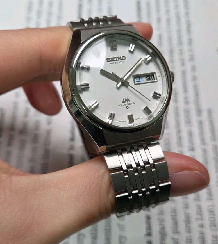 레어] 빈티지 세이코 LM로드매틱 화이트판 한자 데이데이트 쌀알 브레이슬릿 ver.--4