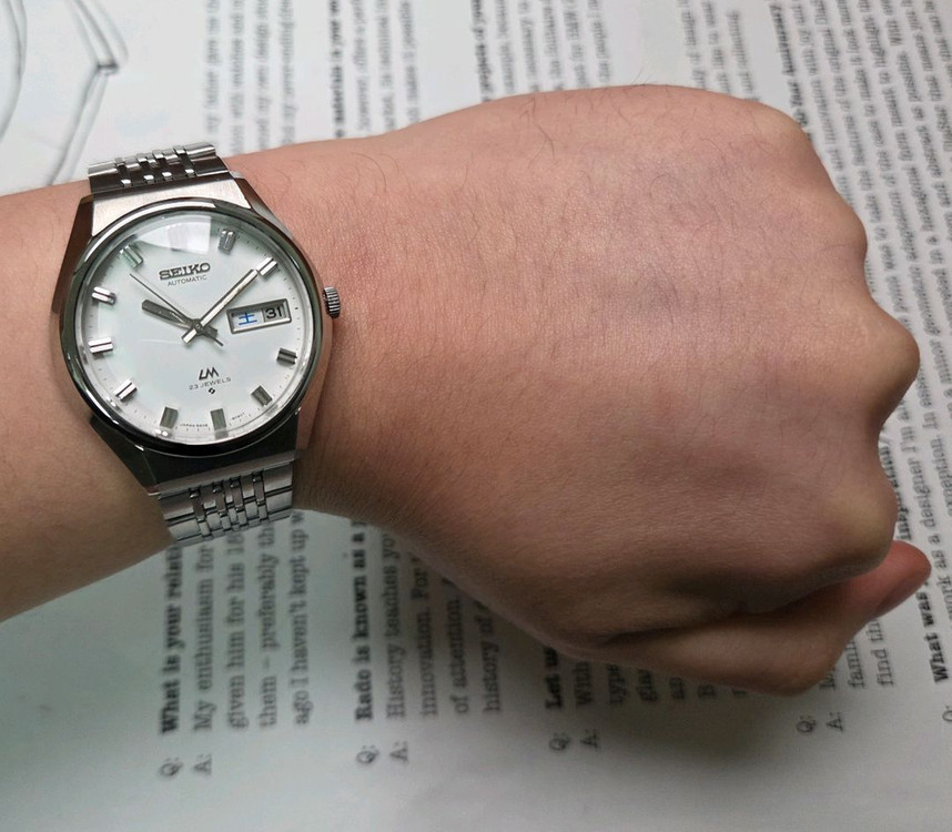 레어] 빈티지 세이코 LM로드매틱 화이트판 한자 데이데이트 쌀알 브레이슬릿 ver.--7