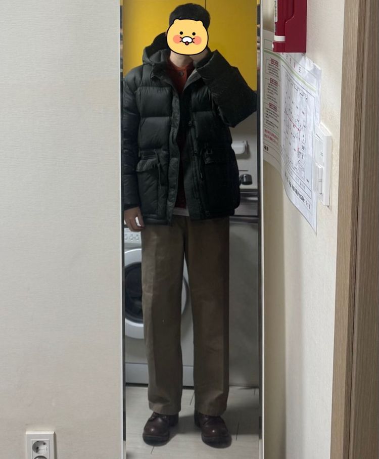 [82]유니클로u 와이드핏치노팬츠 베이지--4