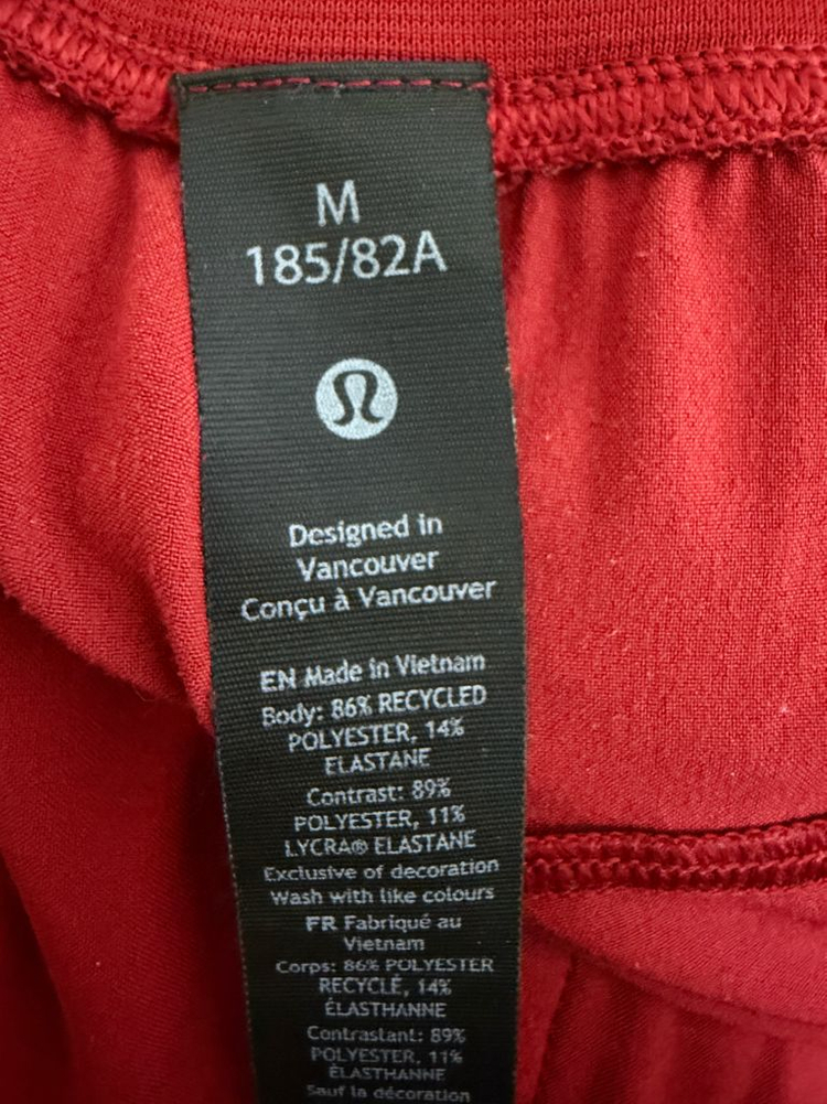 룰루레몬 레드 색상 반바지 M--2