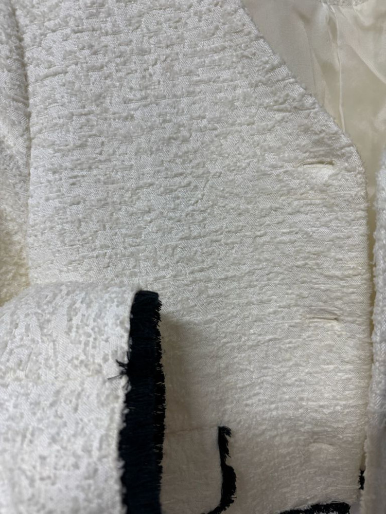 고퀄 프린지 아이보리 트위드 자켓 이미지