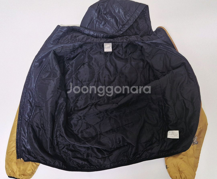 (S/95-100) 나이키 윈드러너 재팬 골드 블랙 누빔 바람막이 자켓--3