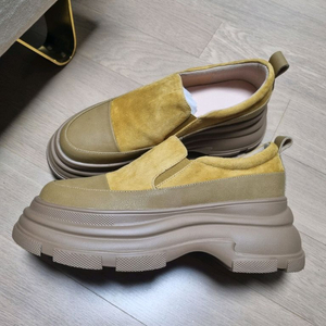 여성키높이슬립온 6cm 통굽 소가죽 245