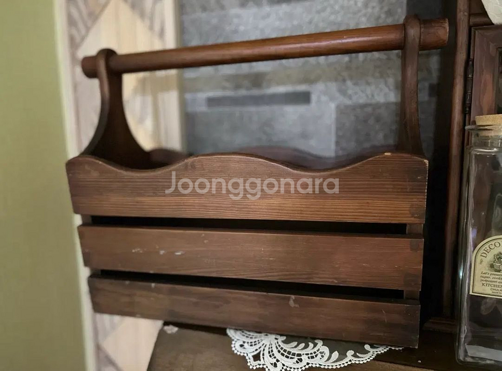 원목 바구니 잡지함--2