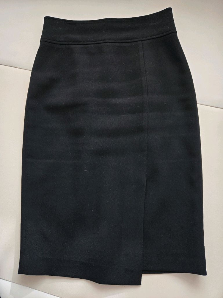 모조에스핀 정장 스커트 블랙 세미 하이웨스트 무릅길이 55--0