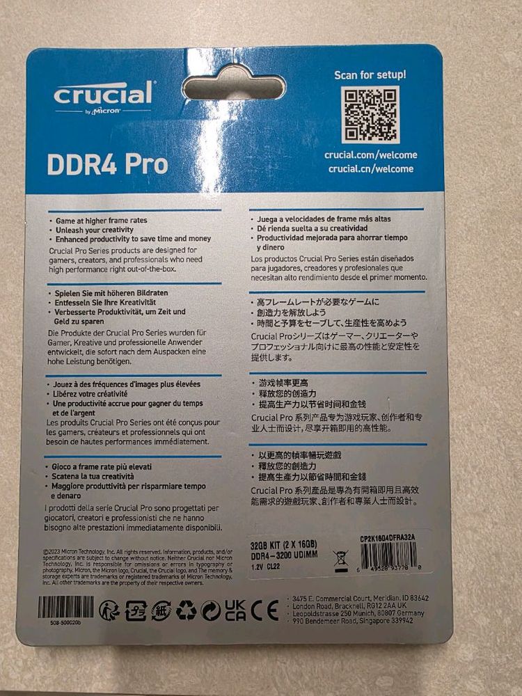 [새상품] Crucial DDR4 Pro 32GB(16GBx2) 메모리 이미지