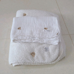 밀크하우스 곰돌이 아기 극세사 담요 이불 거즈 블랭킷 2개 일괄