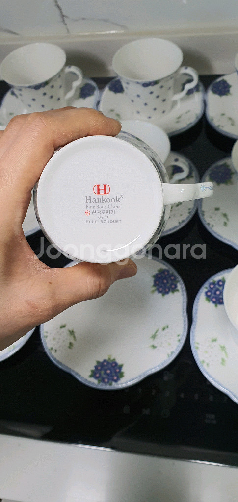 한국도자기 블루부케 찻잔 9조세트(새것 컨디션)--4