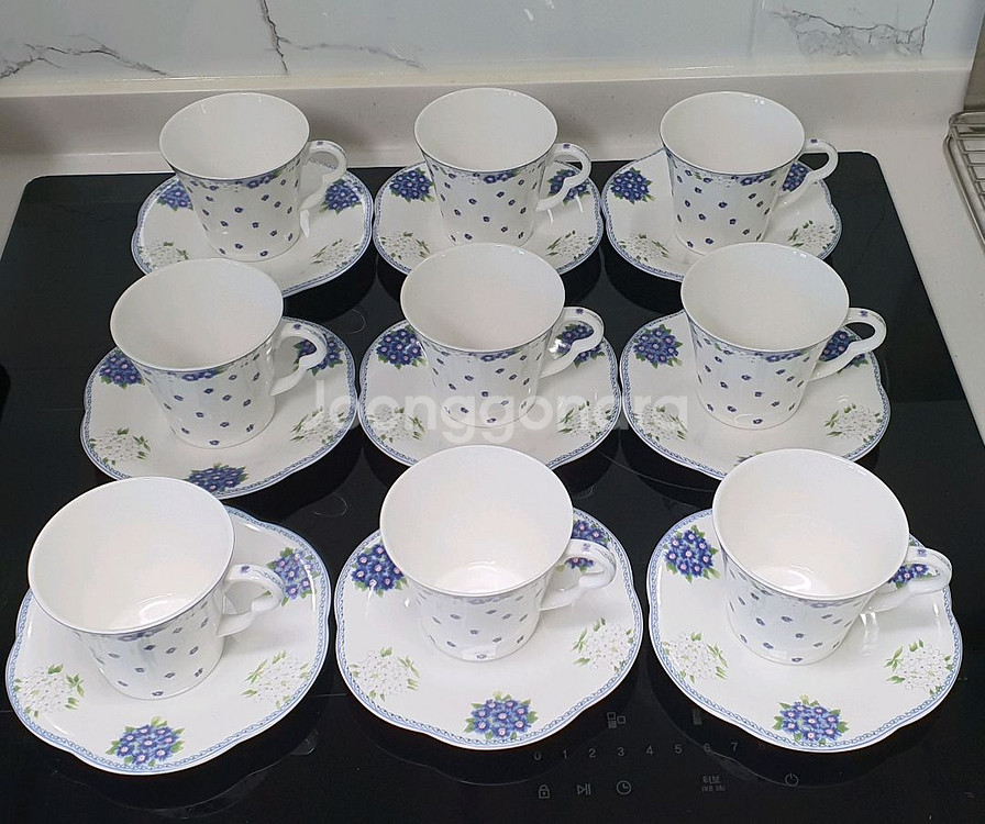 한국도자기 블루부케 찻잔 9조세트(새것 컨디션)--6