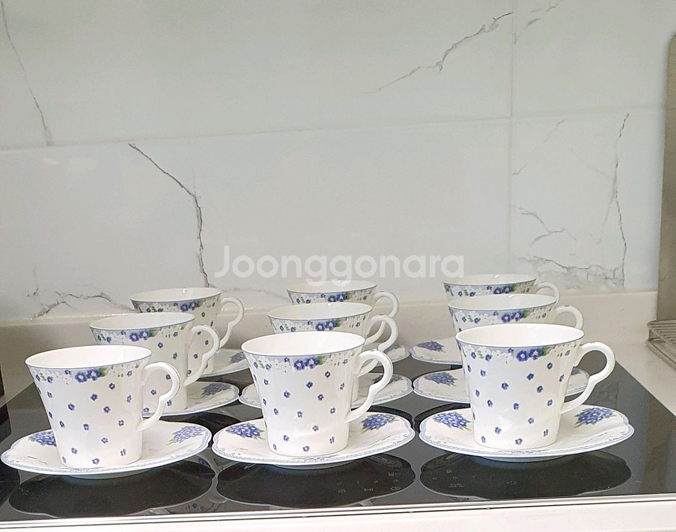 한국도자기 블루부케 찻잔 9조세트(새것 컨디션)--8