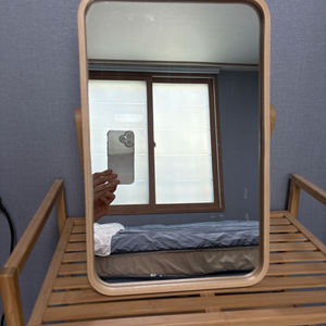 이케아 원목 회전형 거울