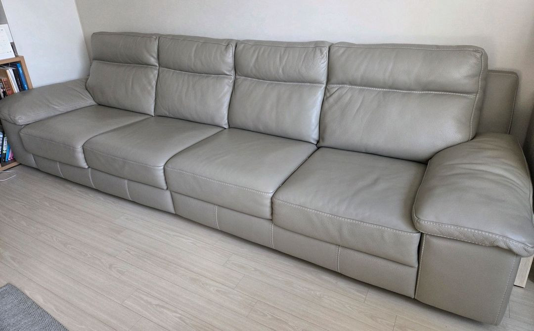 한샘 도무스 4인용 천연가죽 소파 이미지