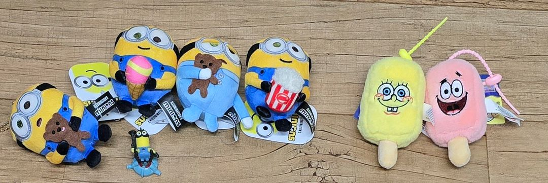 마지막 가격 내림) 미피 인형, 키링, 가방 & 미니언즈 인형 & 스폰지밥, 뚱이 키링--1