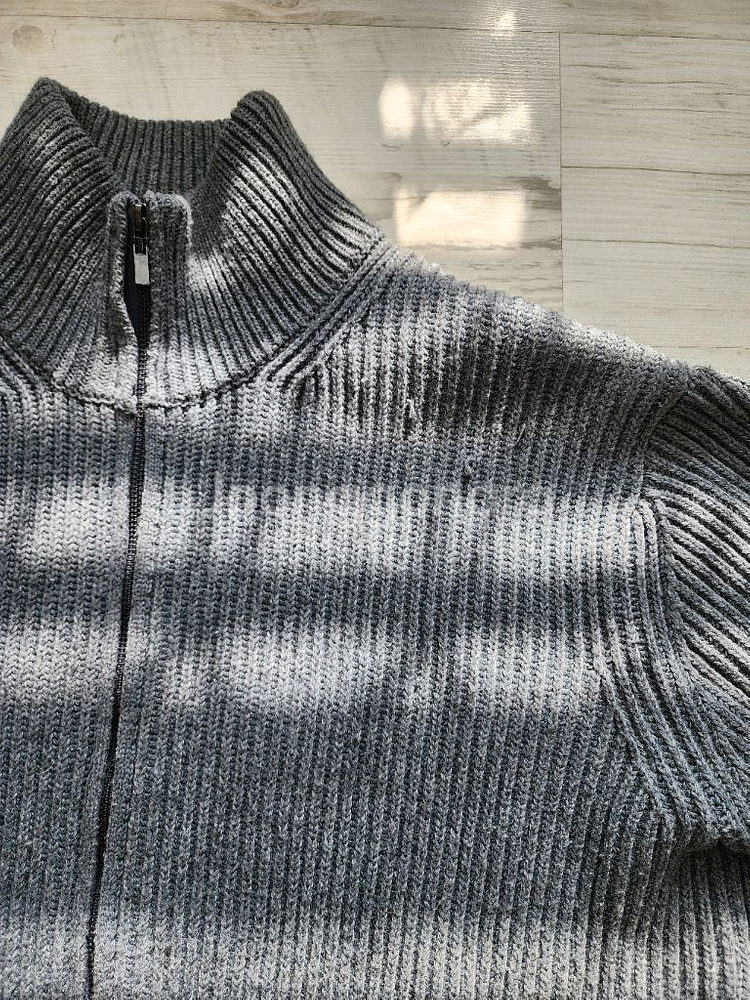 남자 그레이 니트 집업 팜. L(105~110)사이즈--3