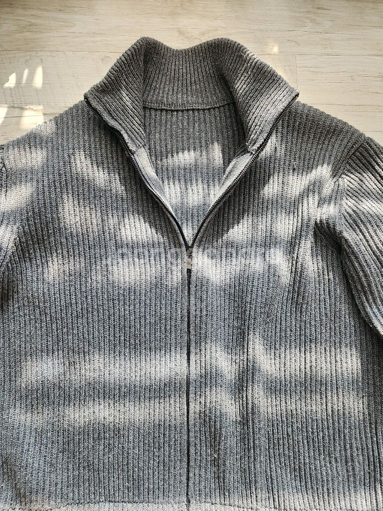 남자 그레이 니트 집업 팜. L(105~110)사이즈--4