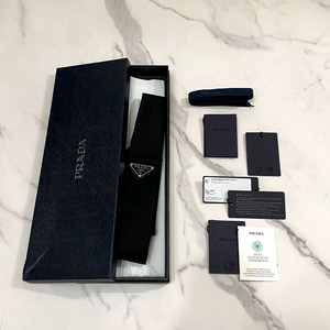 거의새것 프라다 리나일론 삼각로고 개버딘 넥타이 블랙 150size