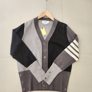 여성 톰브라운 사선 완장 블록 컬러 가디건