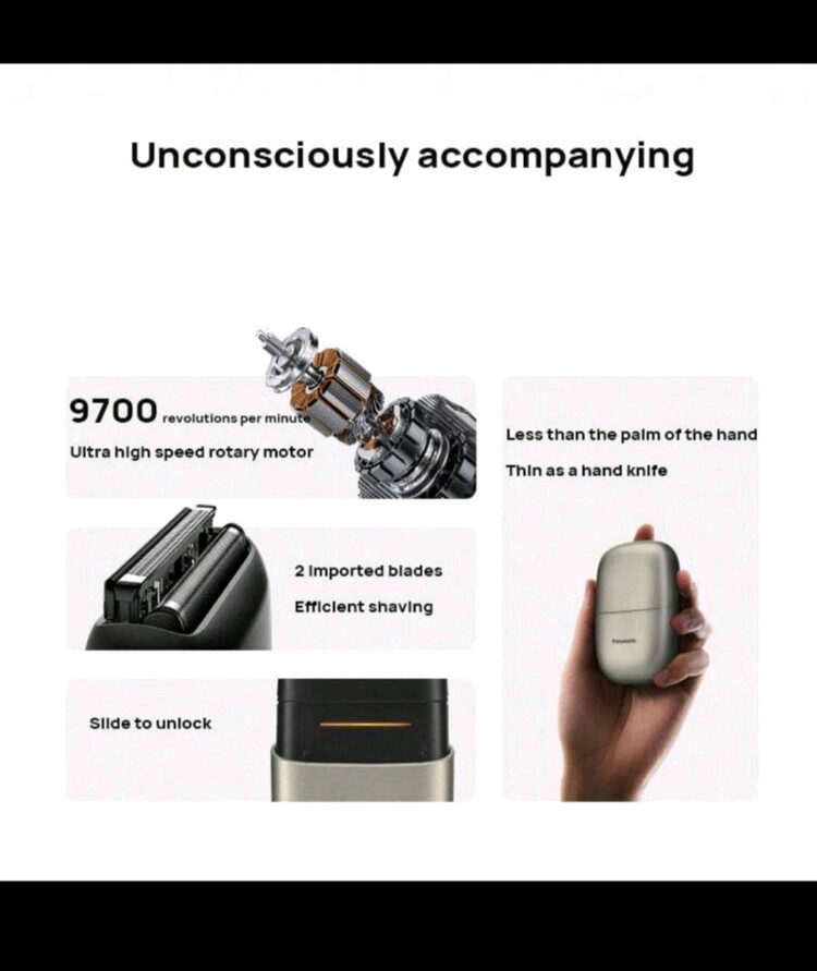 파나소닉 휴대용 면도기 2중날 새상품--4