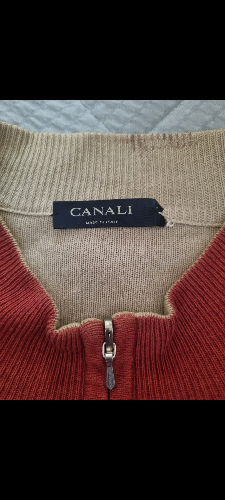 이태리제 카날리 벽돌색 니트 집업 스웨터 105사이즈 canali 이미지