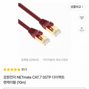 강원전자 NETmate CAT.7 SSTP 10m 랜선 랜케이블